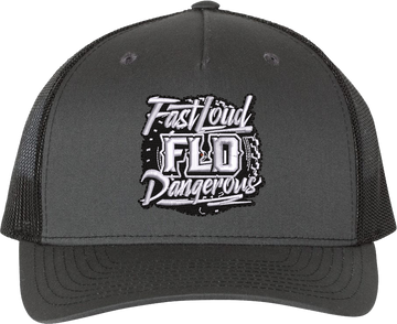 FLD Richardson 112 Gray Black Rounded Bill Snap Back Trucker Gray