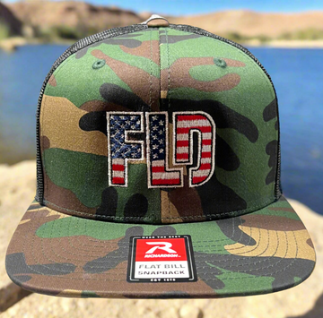 FLD Green Camo Flag Logo Trucker Hat