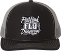 FLD Richardson Black Gray 112 Rounded Bill Trucker Snapback Blk Gray