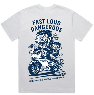 Youth Street Speed Short Sleeve White – Fast Loud Dangerous apparel