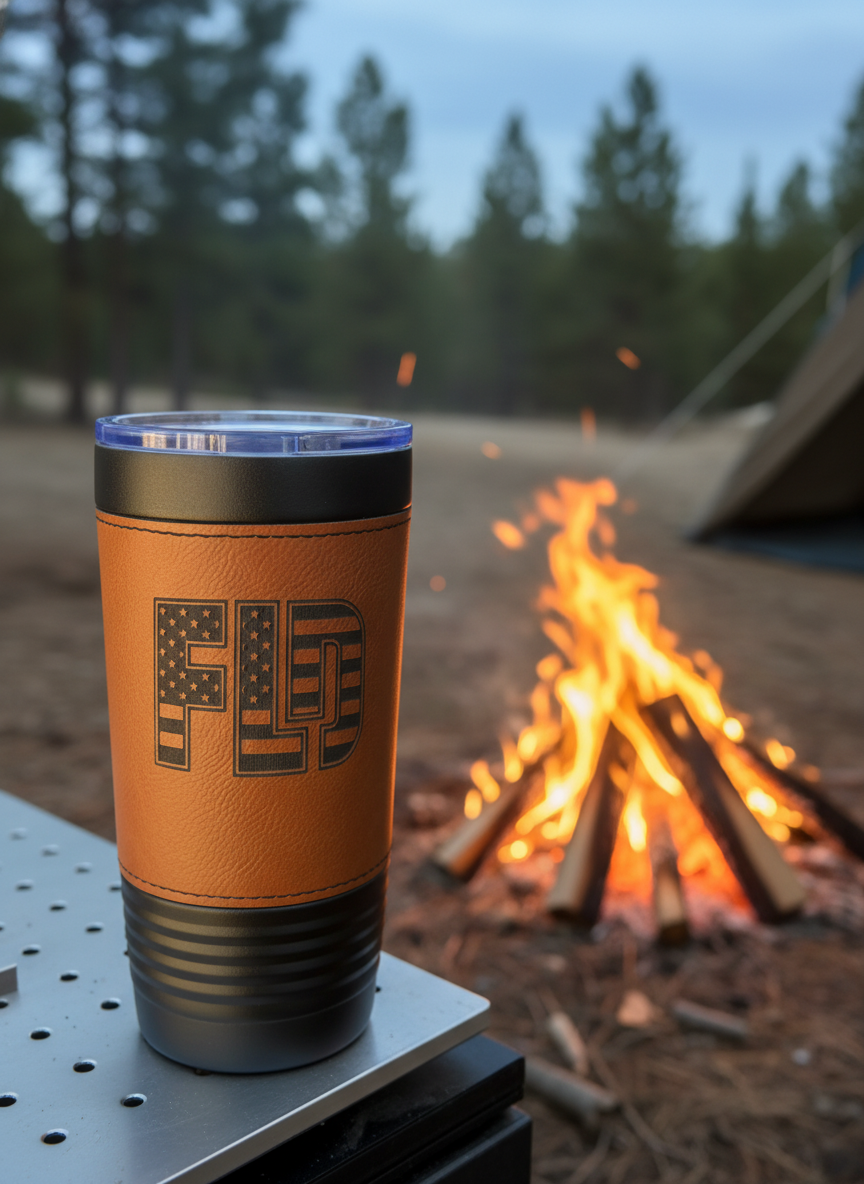 FLD 20 Oz. Leatherette Water Tumbler