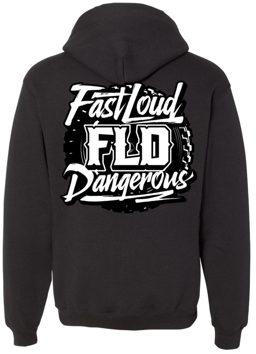 FLD FLAG - FLD MONOGRAM - RUSSELL ATHL - BLACK HOODIE