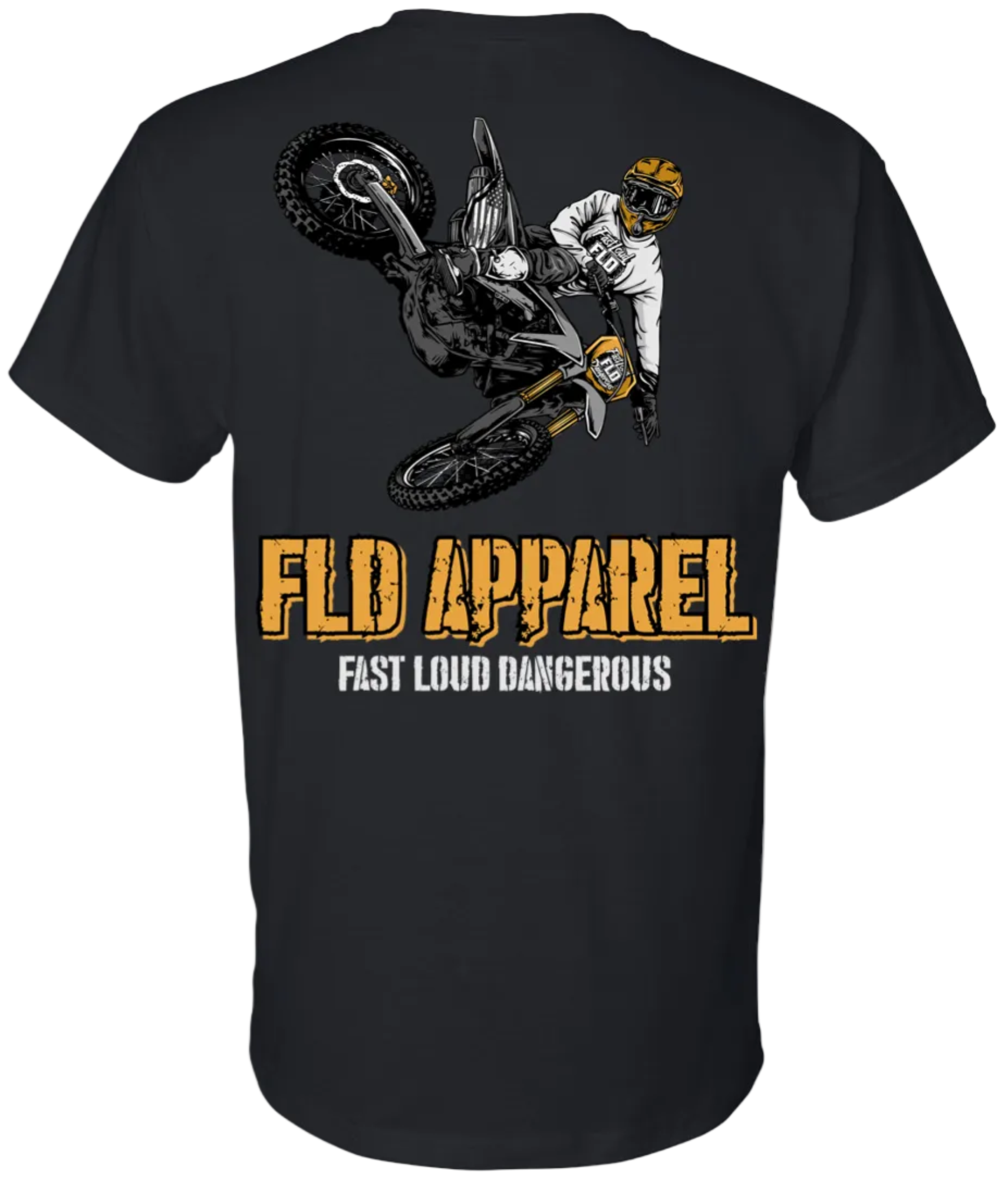 Flag Moto Whip Black Tee – Fast Loud Dangerous apparel