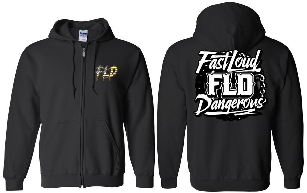 FLD FLAG - FLD MONOGRAM - RUSSELL ATHL - BLACK HOODIE