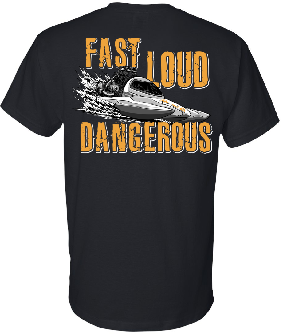 FLAG - DRAG BOAT - G800 - BLACK - ADULT SS TSHIRT