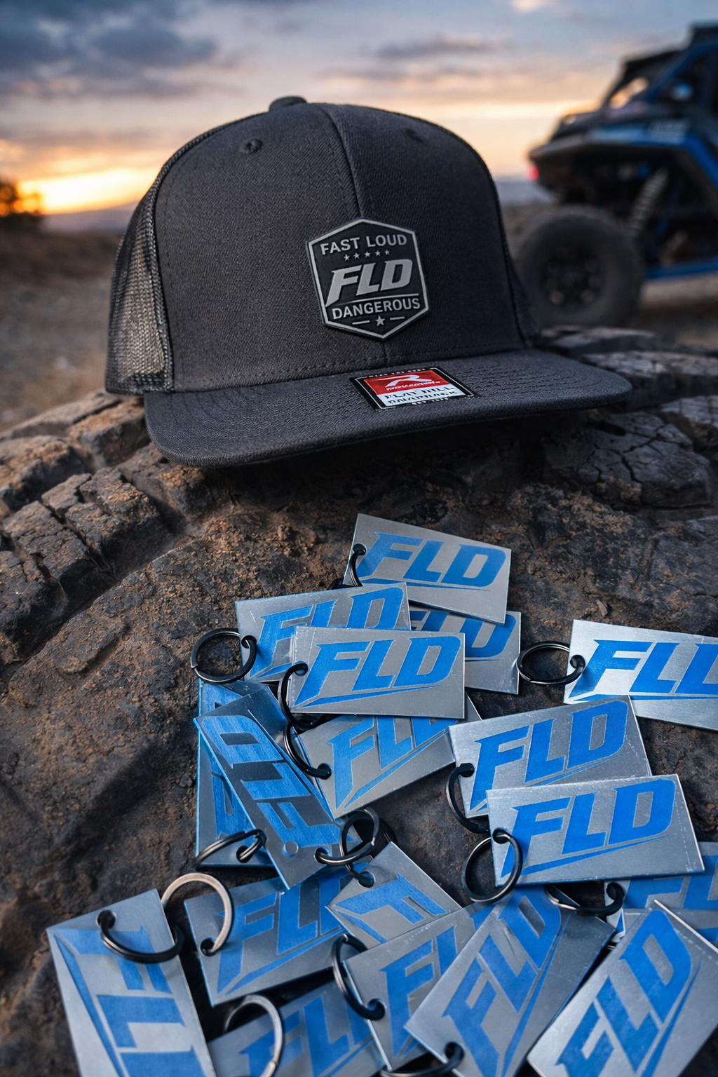 FLD® Factory Armor Rope Snapback  — Stealth Black  (Stainless Badge)